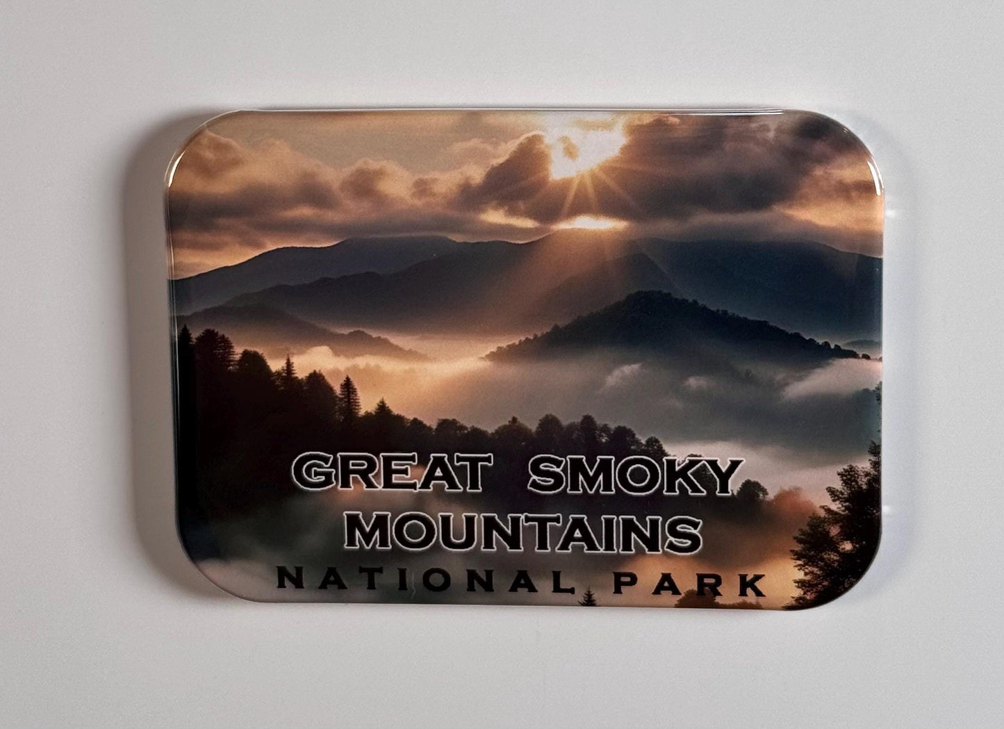 Crater Lake, Great Smoky Mountains, Glacier, and Yellowstone National Parks Fridge Magnets