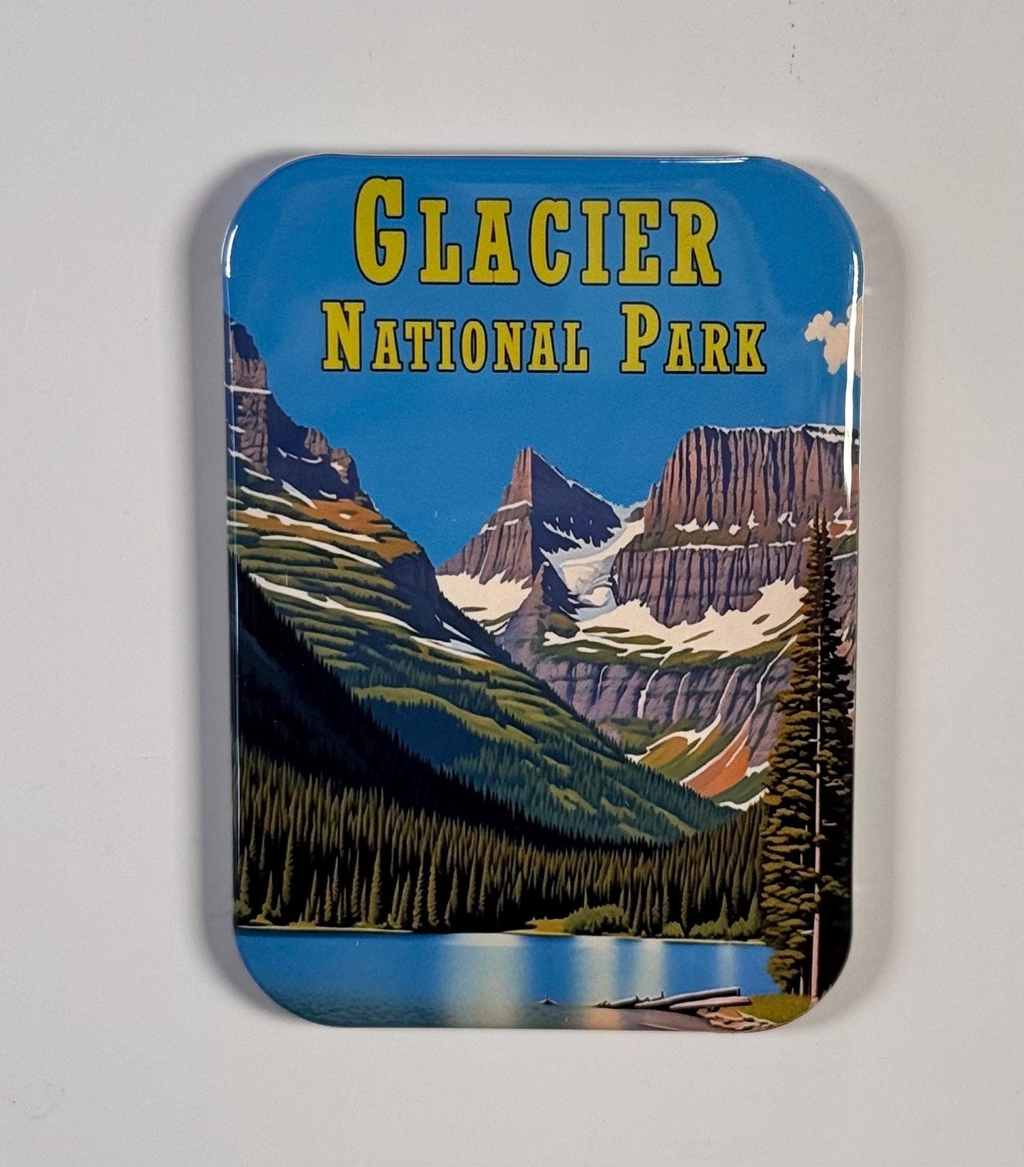 Crater Lake, Great Smoky Mountains, Glacier, and Yellowstone National Parks Fridge Magnets