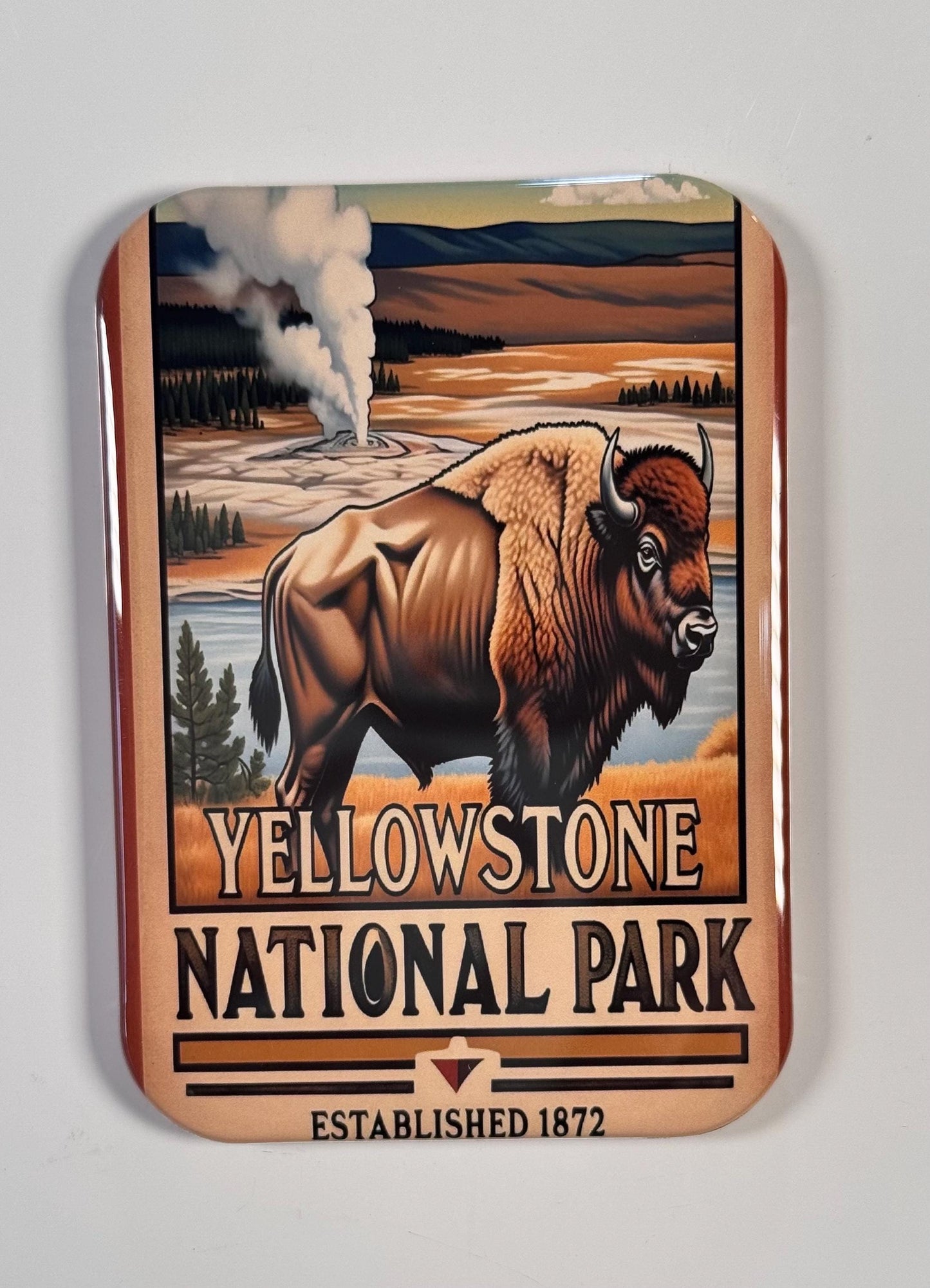 Crater Lake, Great Smoky Mountains, Glacier, and Yellowstone National Parks Fridge Magnets