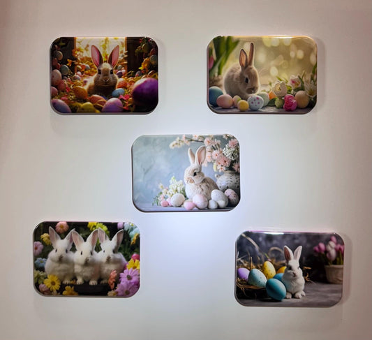 Easter Fridge Magnets Bunny Easter Eggs Flowers Spring