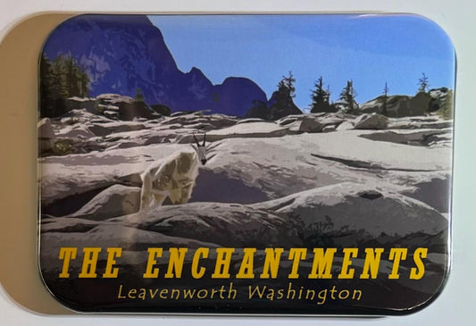 The enchantments magnet, Custom retro magnets, Smith rock, Timberline Trail, Mt. Adams