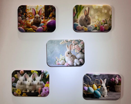 Easter Fridge Magnets Bunny Easter Eggs Flowers Spring